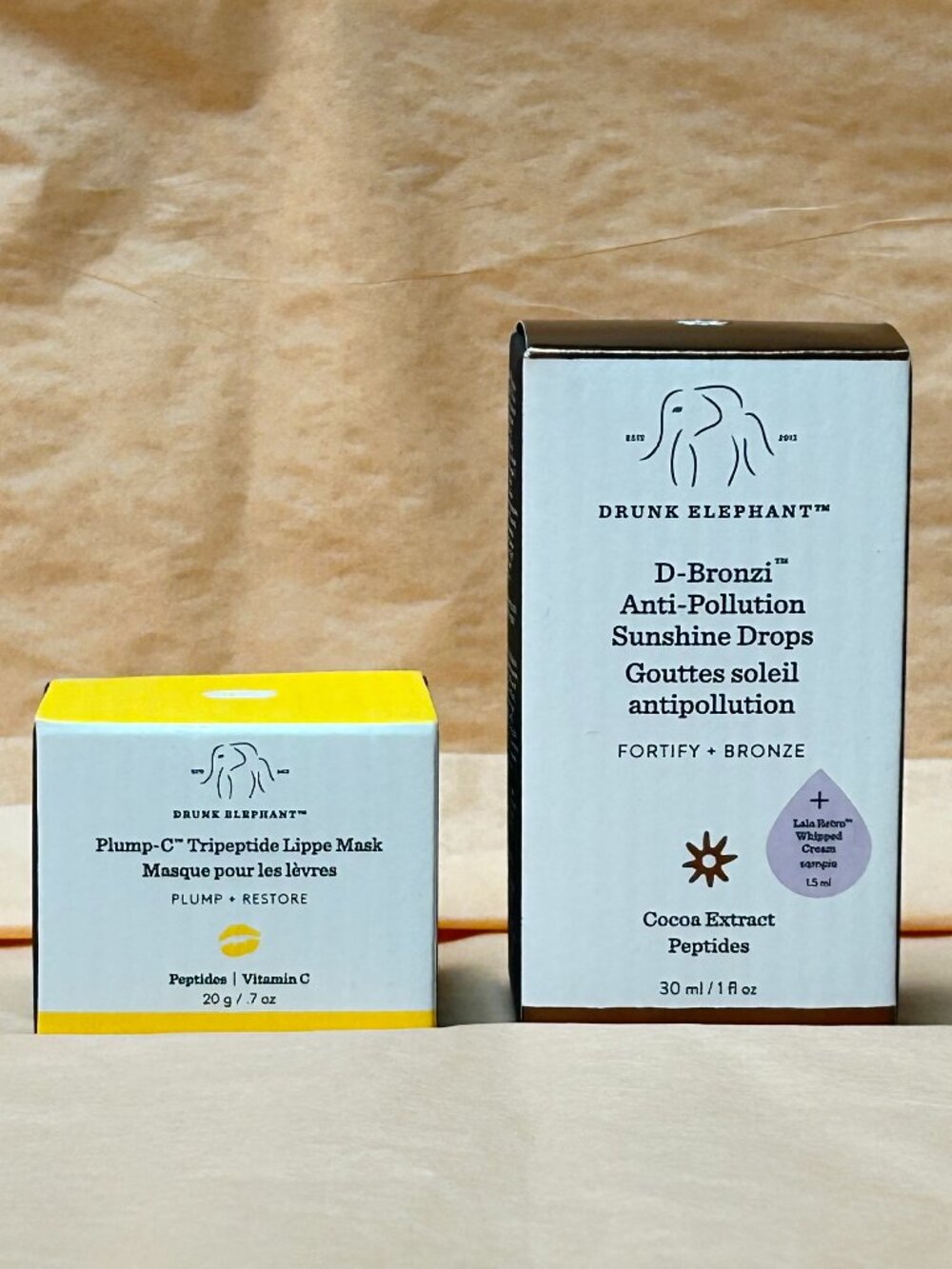 NWT 2-Piece Drunk Elephant Lot Viral D-Bronzi Drops & Plump-C Lippe Mask